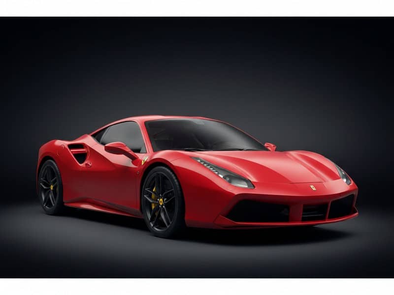 Custom-fit leather floor mat installed in Ferrari 488 interior showing perfect OEM fitment