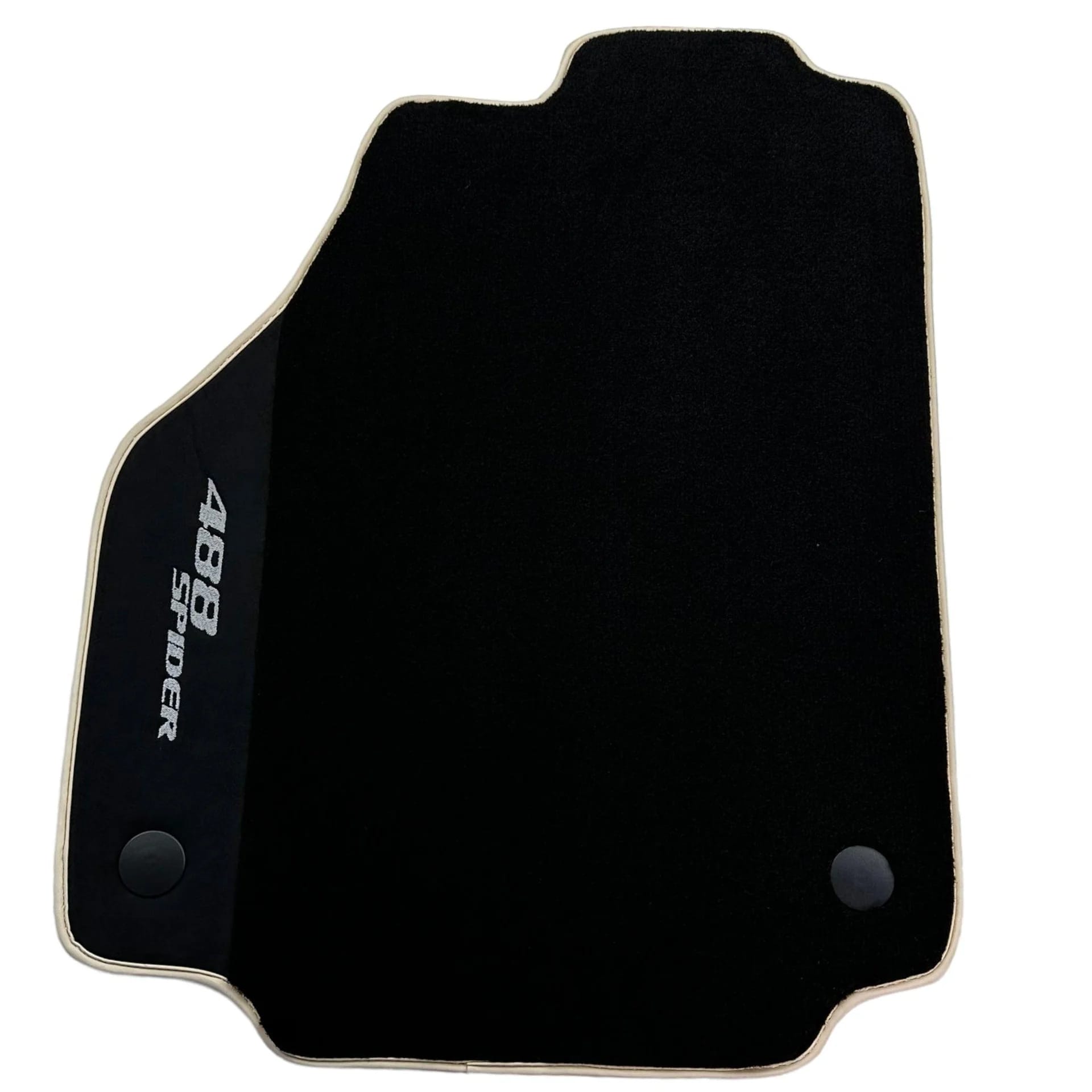 カスタムフィットのFerrari 488フロアマット、プレミアム素材、最適な保護とスタイルのための精密フィット。