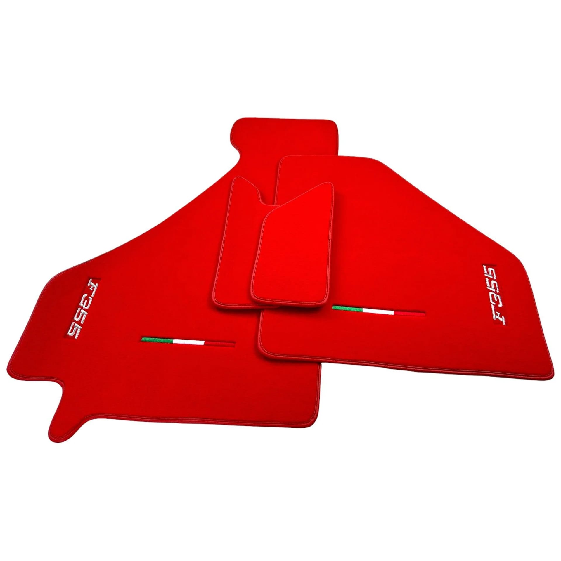 Ferrari F355 custom fit floor mats, premium quality with precise fitment. Durable, vibrant red design for luxury car interior