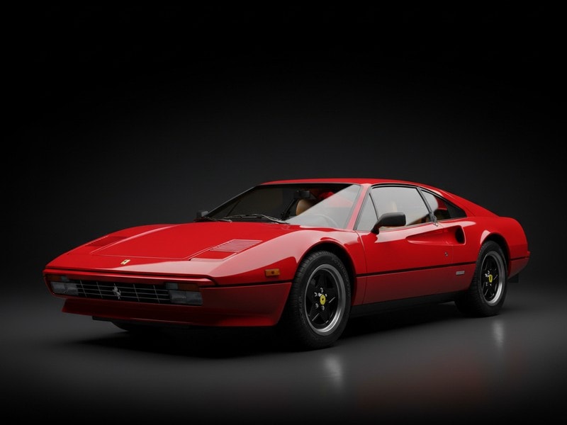 Custom-fit leather floor mat installed in Ferrari 328 interior showing perfect OEM fitment