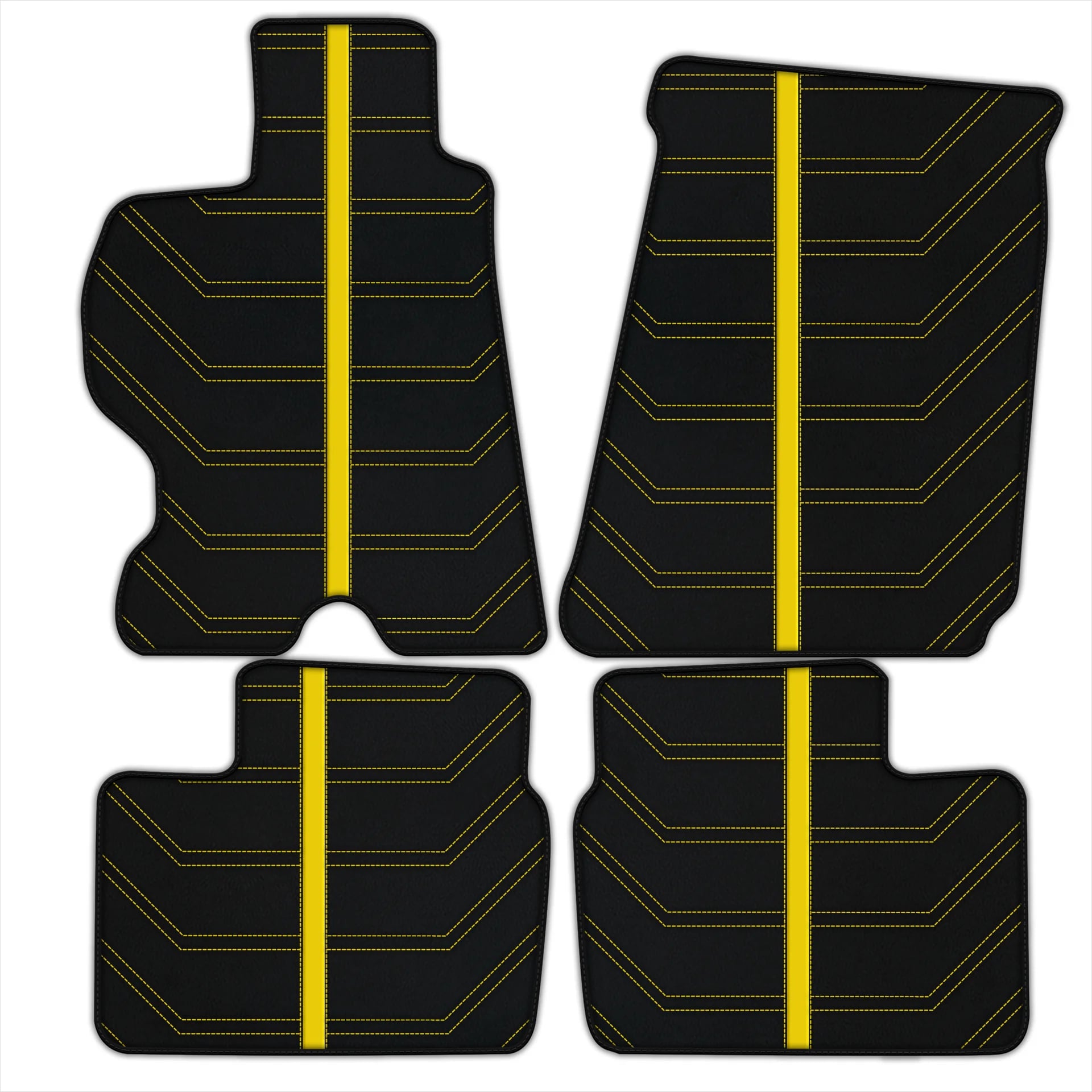 Ferrari FF luxury leather floor mats with premium stitching and embroidered logo 2011-2016