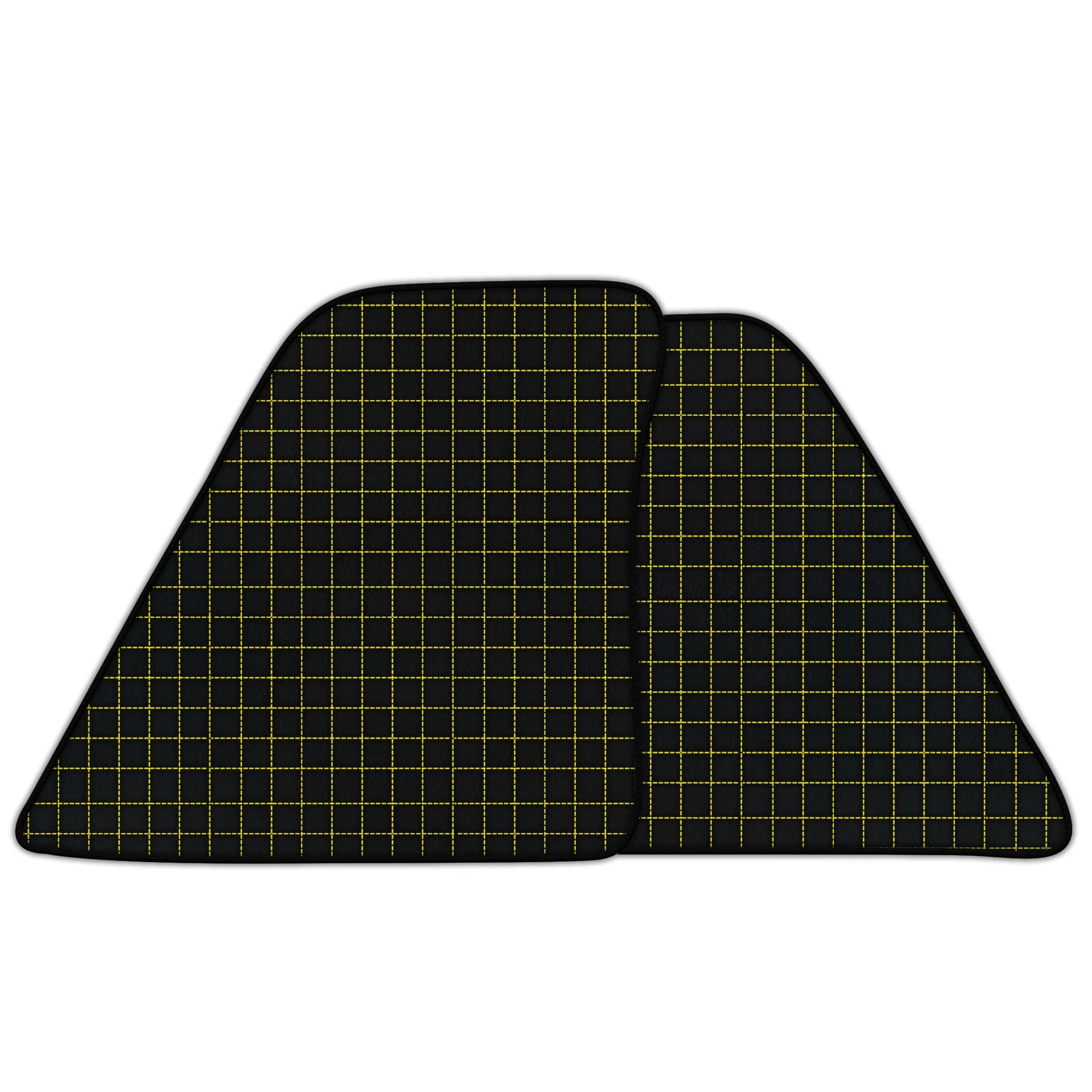Ferrari 296 GTB custom fit floor mats with premium quality, precise fitment, featuring a stylish black and yellow grid patter