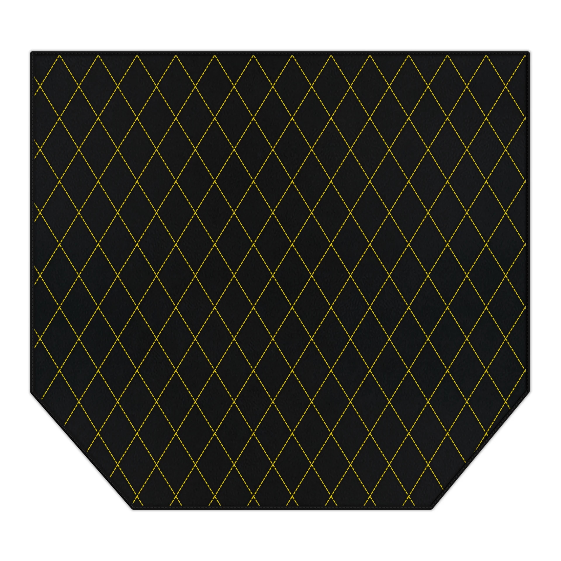 Ferrari 360 custom fit floor mat, premium quality with precise fitment, featuring a black design with yellow diamond stitchin