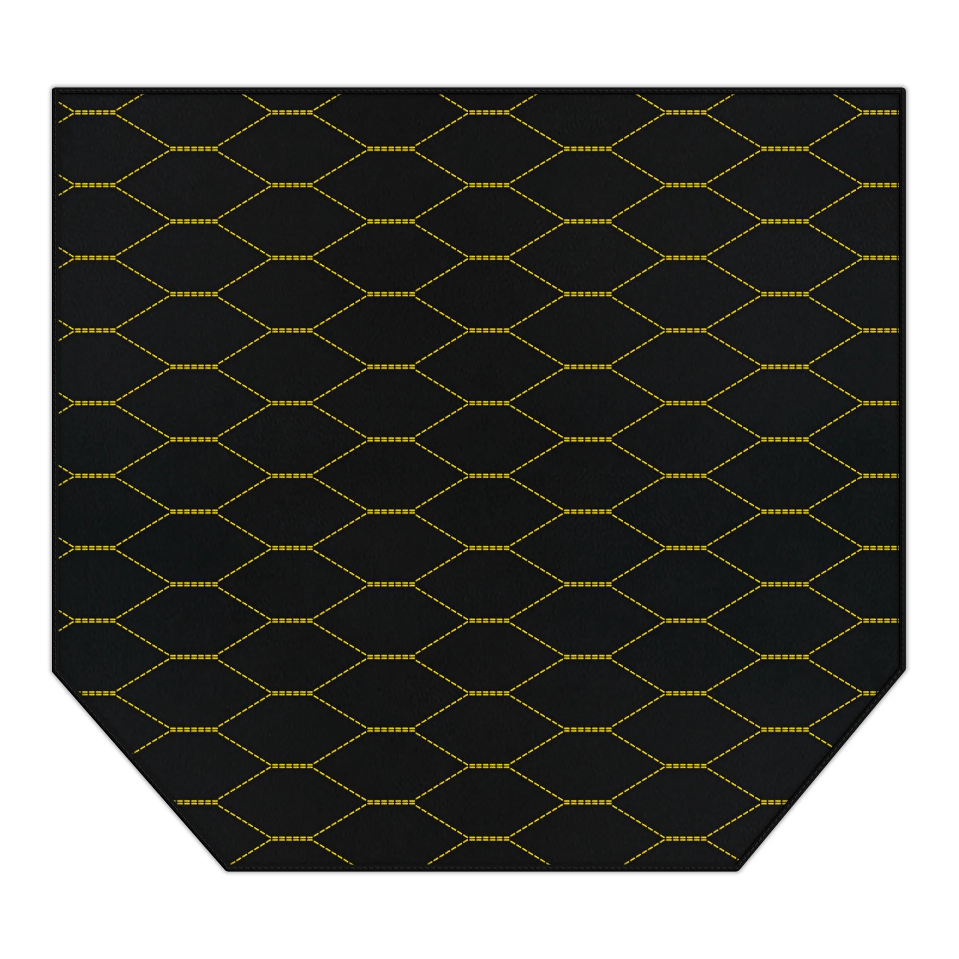 Tappetino su misura Ferrari 360, qualità premium, design elegante nero con cuciture gialle.