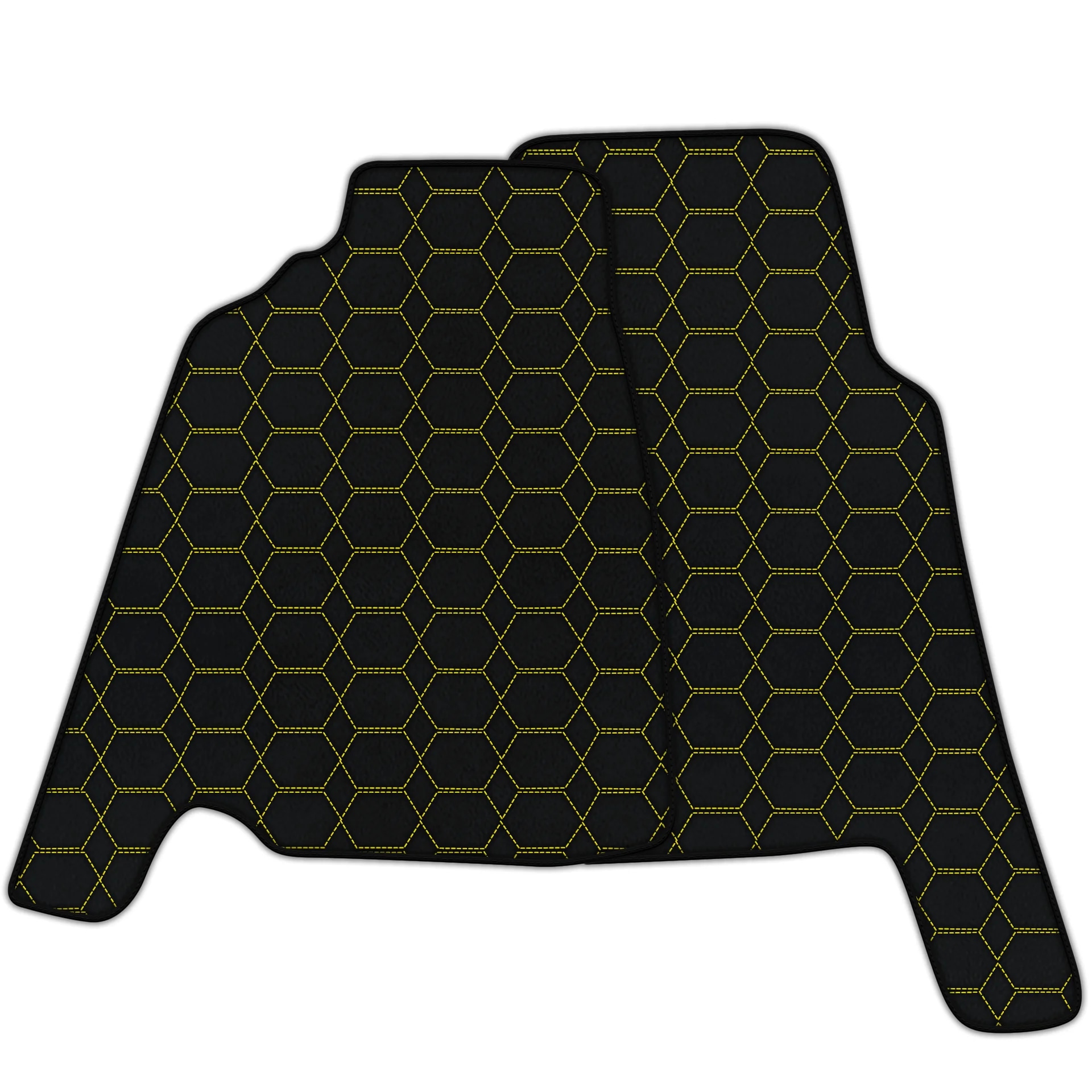 "Ferrari 456 custom fit floor mats, premium quality with precise fitment, featuring a stylish honeycomb pattern in black and