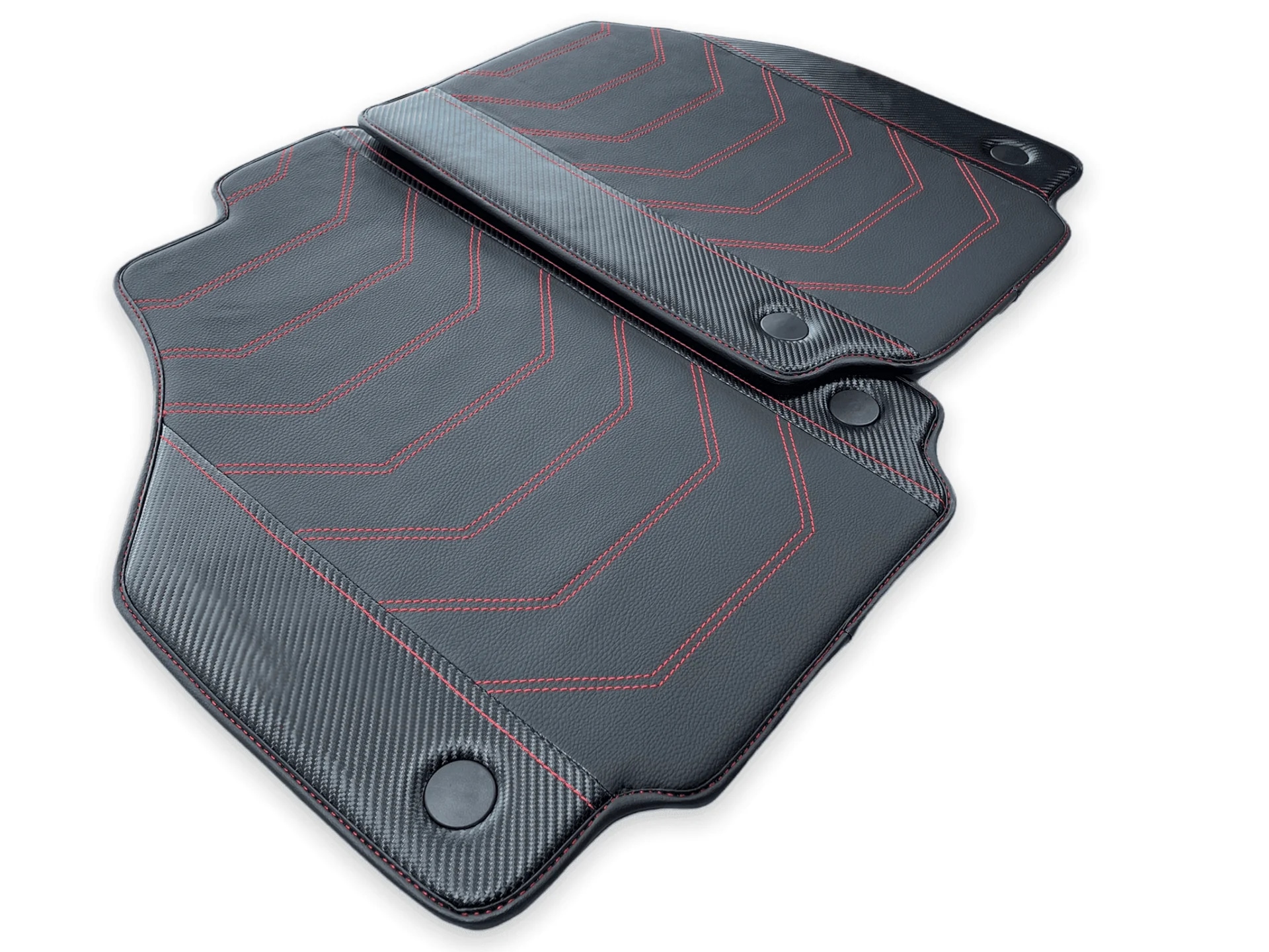 Ferrari 458 custom fit floor mats, premium quality material, precise fitment, featuring stylish red stitching.