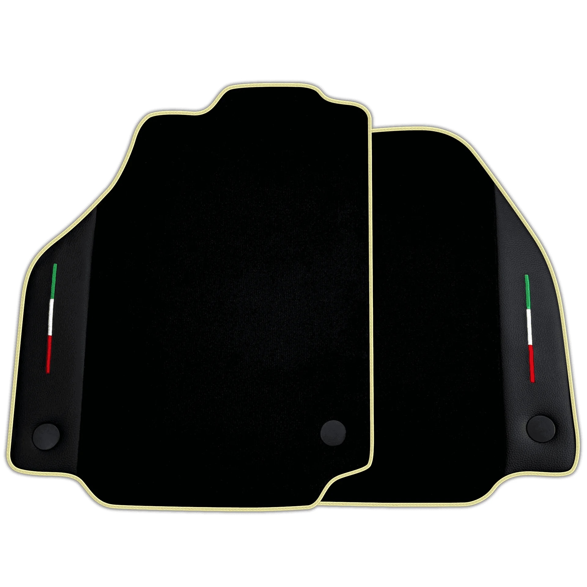Custom-fit Ferrari 488 floor mats, premium quality with precise fitment, featuring stylish Italian flag accents.