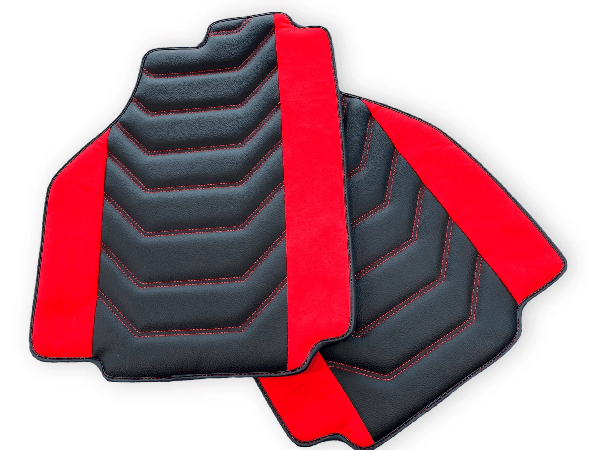 Custom fit Ferrari 488 floor mats, premium quality with precise fitment, featuring black and red design for enhanced style.