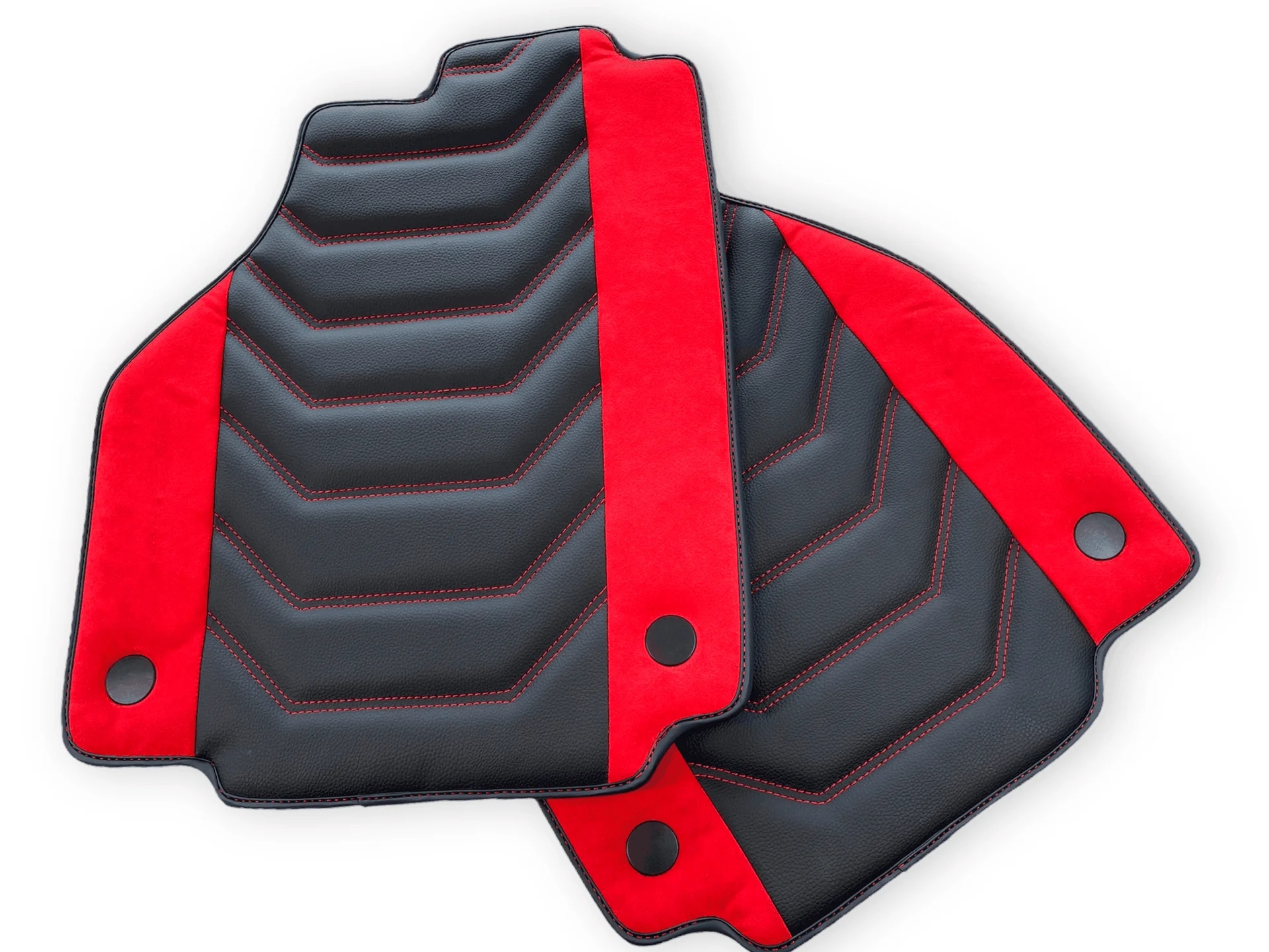Ferrari 488 custom fit floor mats, premium quality material with precise fitment and stylish red and black design.