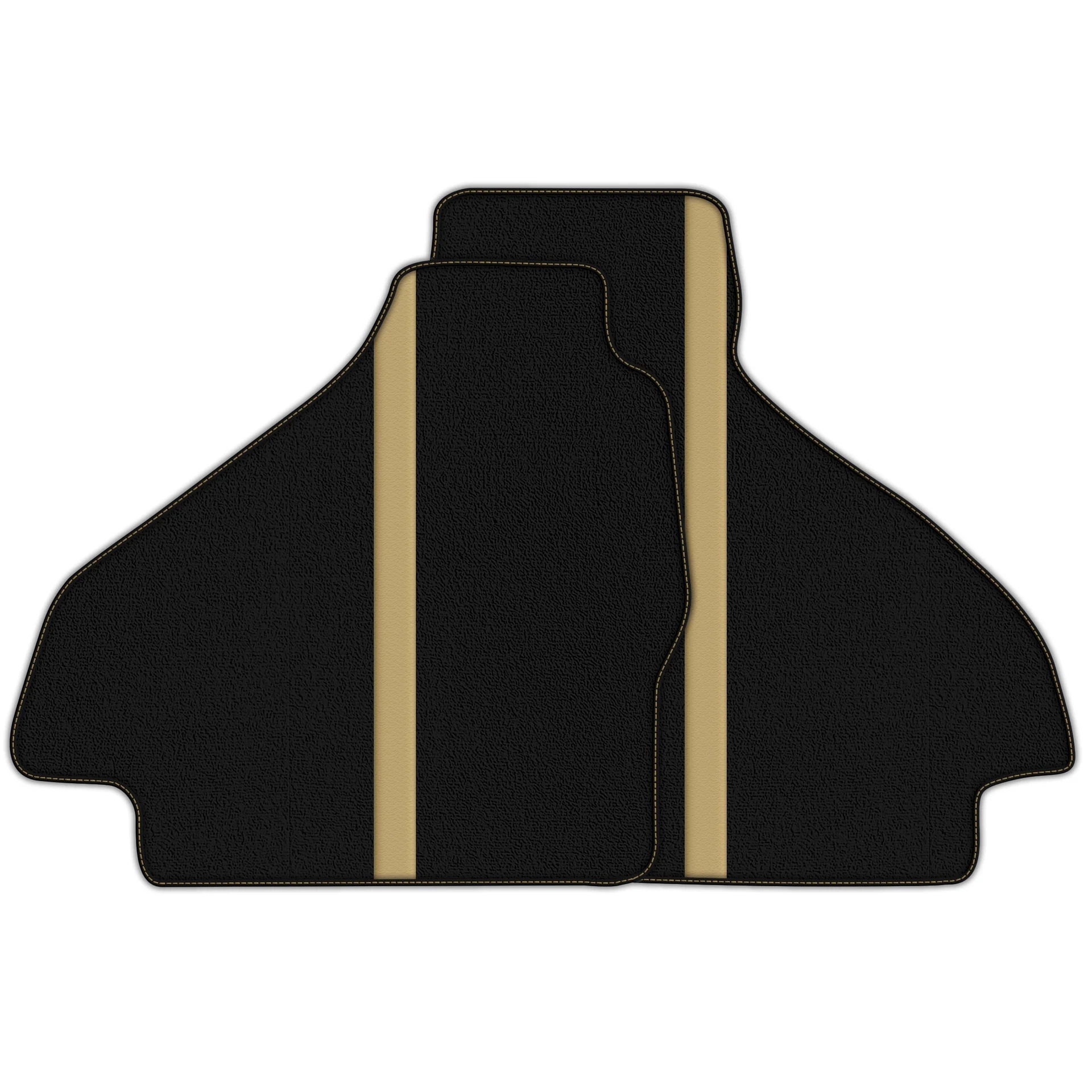 프리미엄 품질의 맞춤형 Ferrari 512 TR 바닥 매트, 정밀한 핏과 세련된 블랙과 골드 디자인.