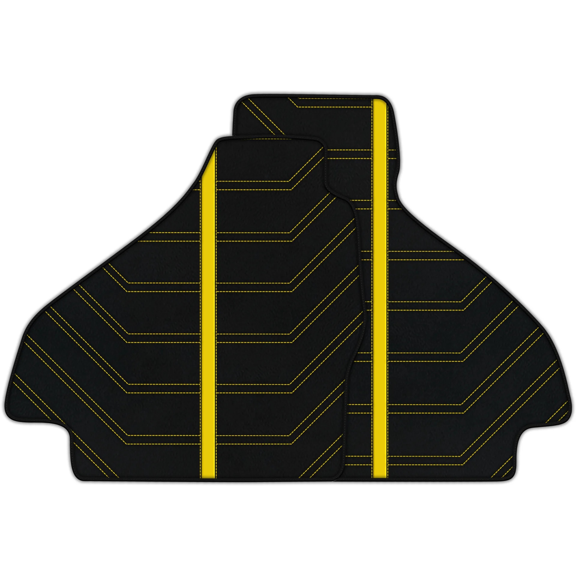 Custom-fit Ferrari 512 TR floor mats, premium quality with precise fitment and stylish yellow stitching for added flair.