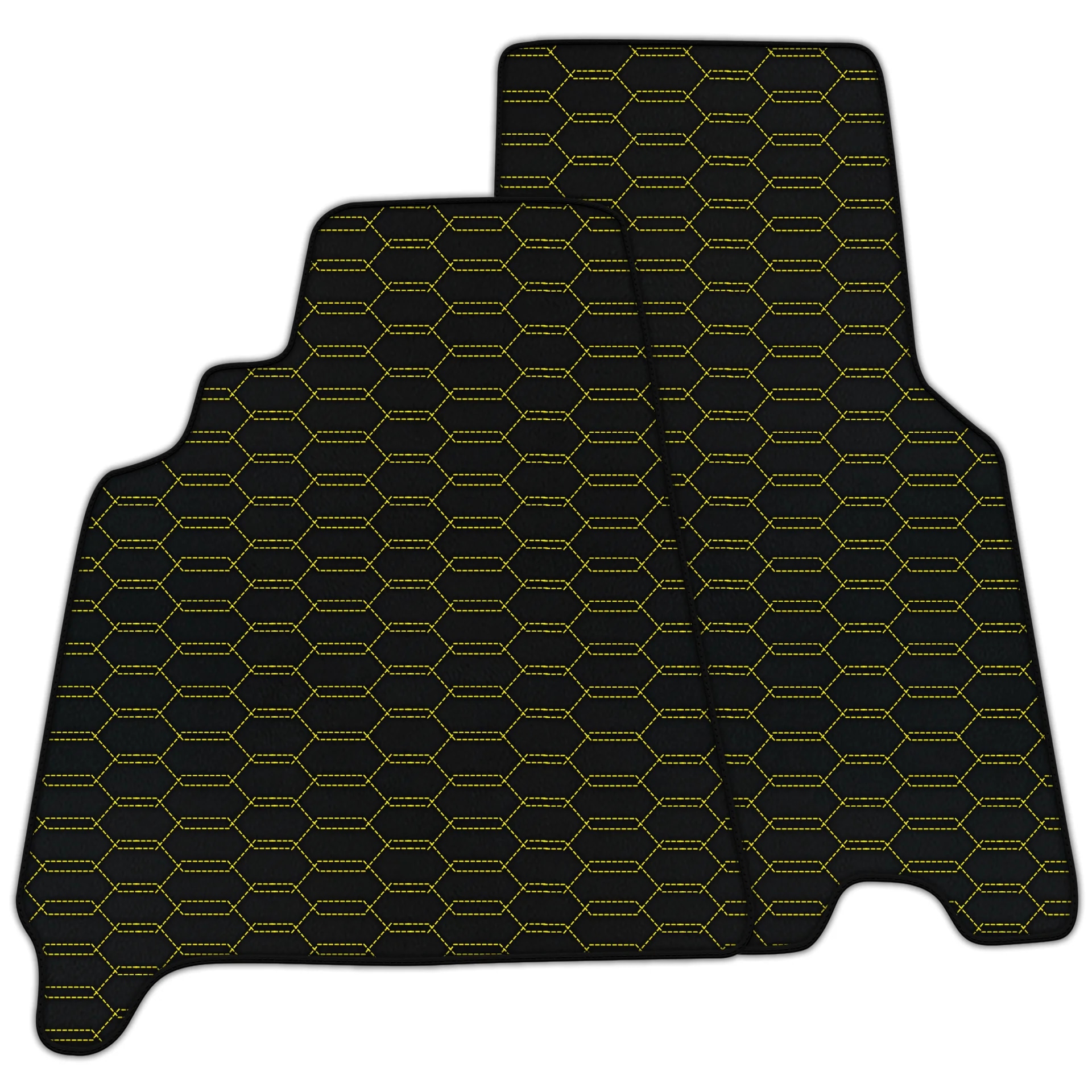 Custom-fit Ferrari 550 Maranello floor mats, premium quality with precise fitment, featuring a stylish hexagonal pattern.
