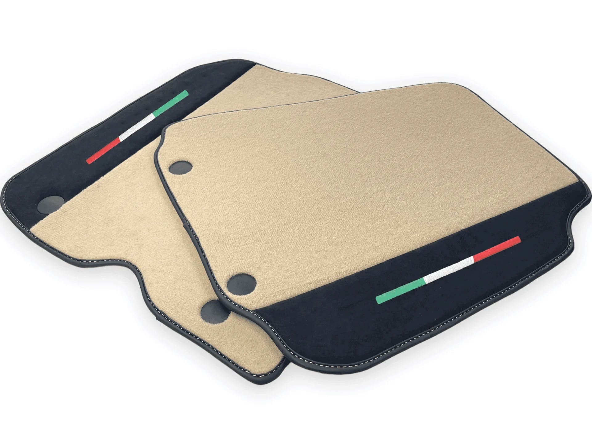 Beige Floor Mats For Ferrari F12 Berlinetta (2012-2022) With Alcantara Leather