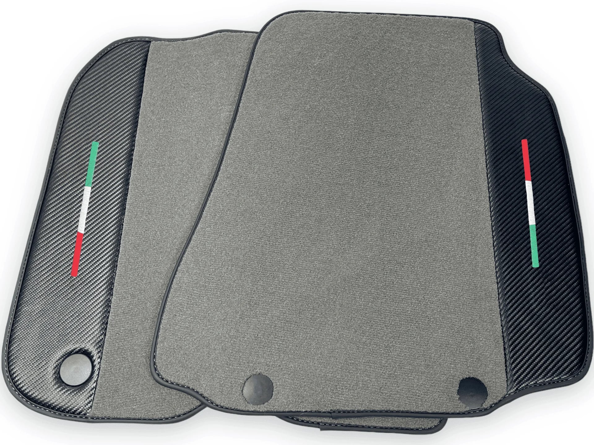 Gray Floor Mats For Ferrari F12 Berlinetta (2012-2022) With Carbon Fiber Leather
