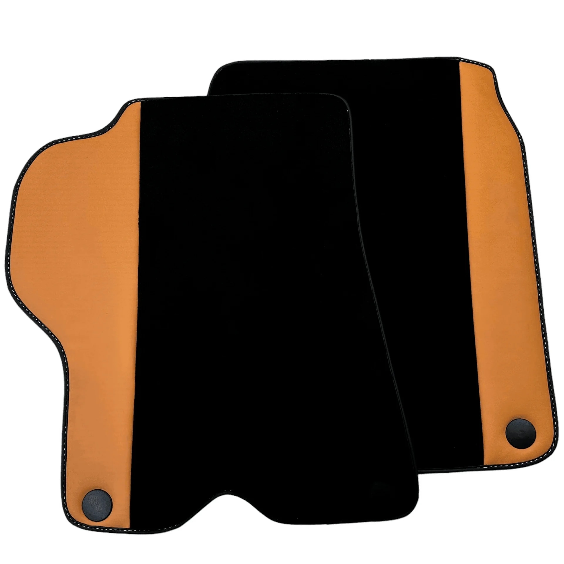 프리미엄 품질의 맞춤형 Ferrari California 바닥 매트, 세련된 검정과 주황색 디자인으로 정밀하게 제작됨.