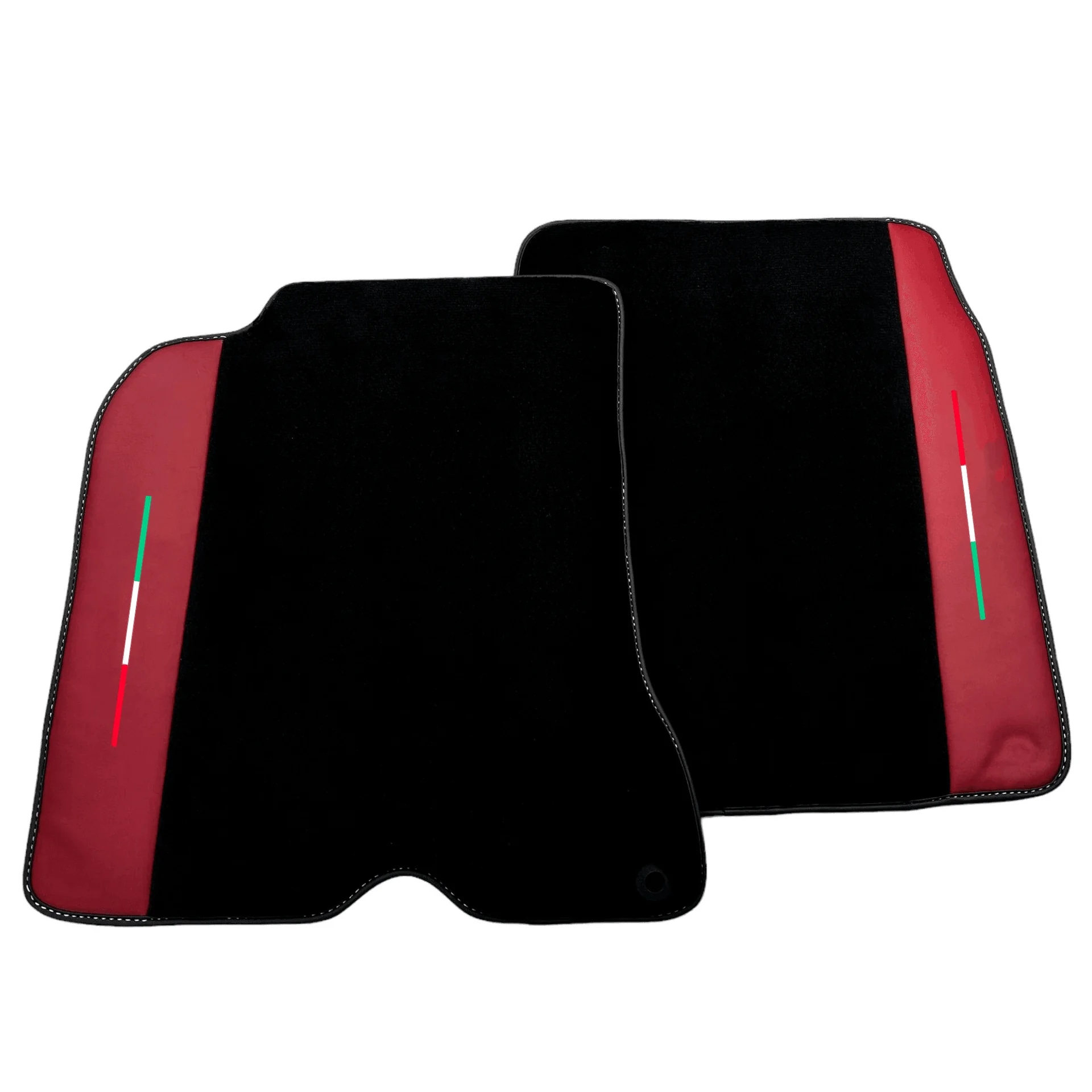 Ferrari California T custom fit floor mats, premium quality with precise fitment, featuring stylish black and red design.