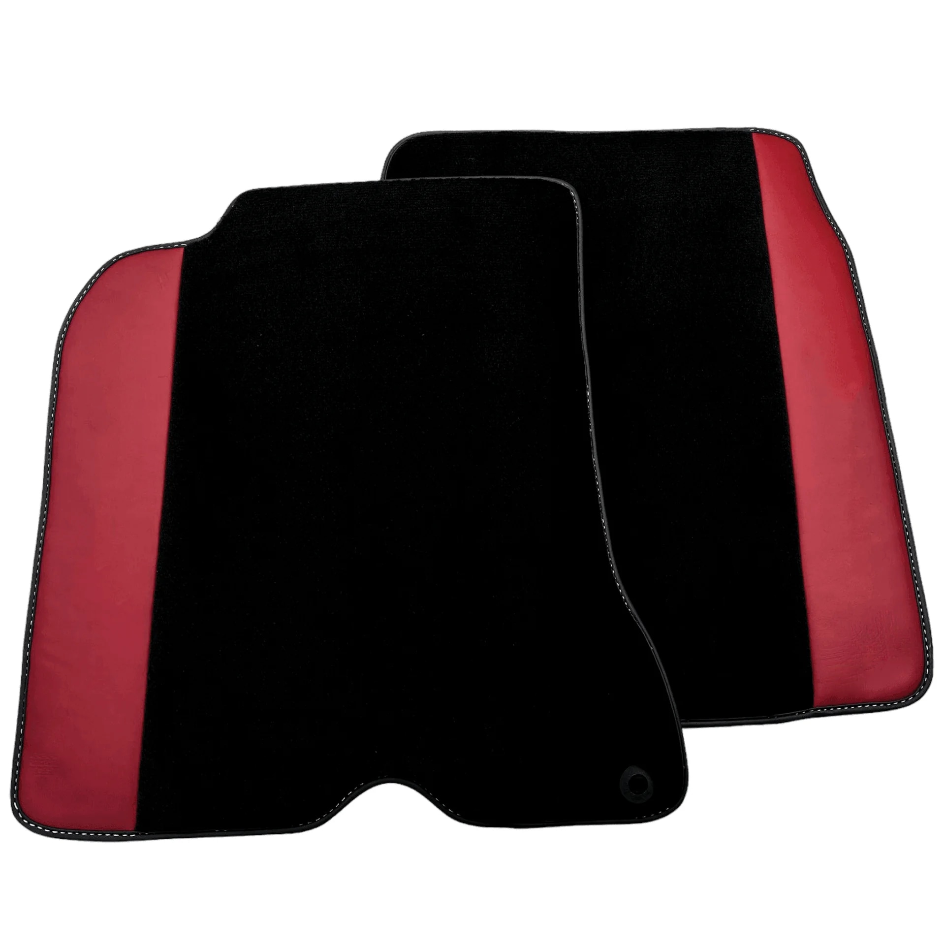 Ferrari California T custom fit floor mats, premium quality with precise fitment, featuring a sleek black and red design.