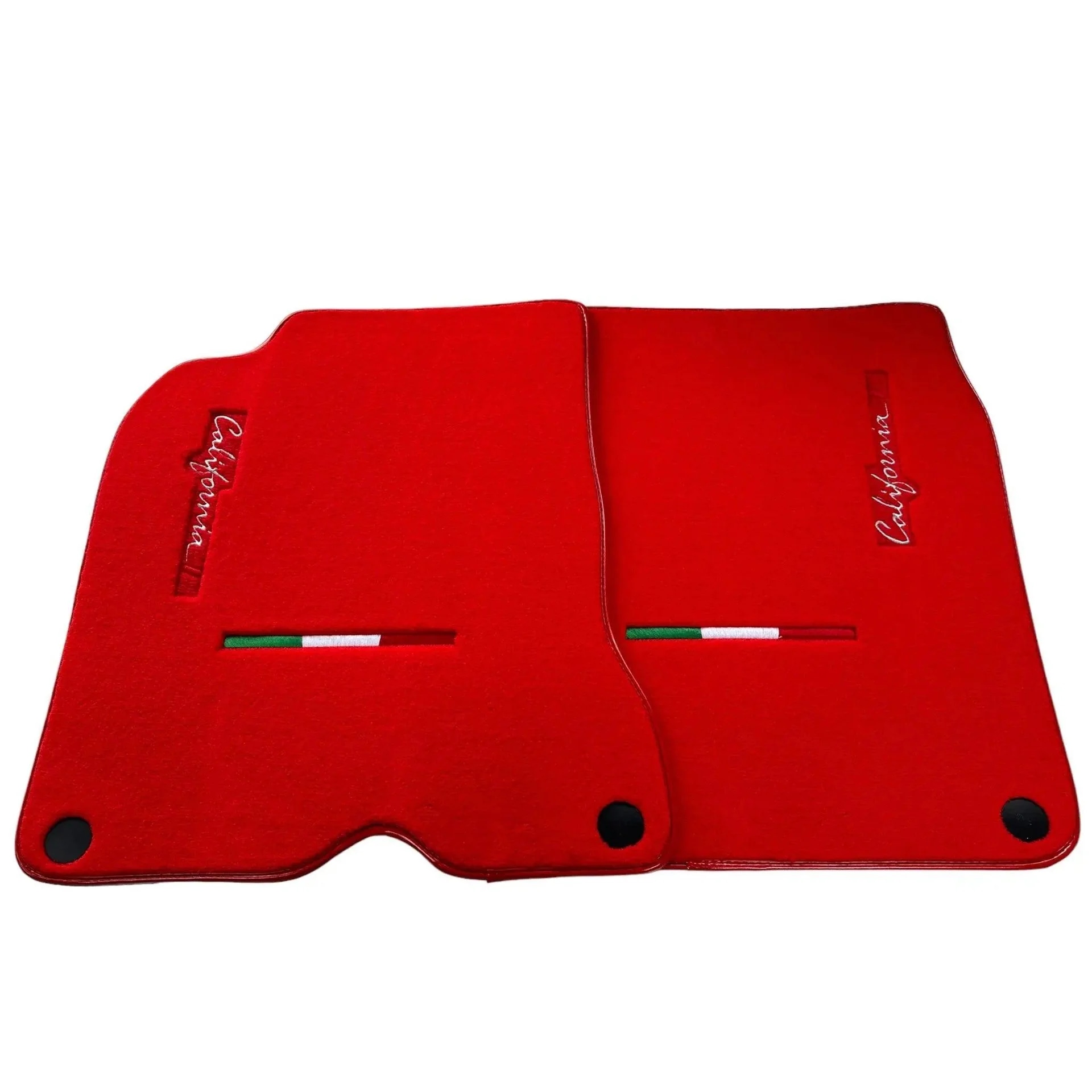 Ferrari California T custom fit floor mats, premium quality, precise fitment, vibrant red color, ideal for protection and sty