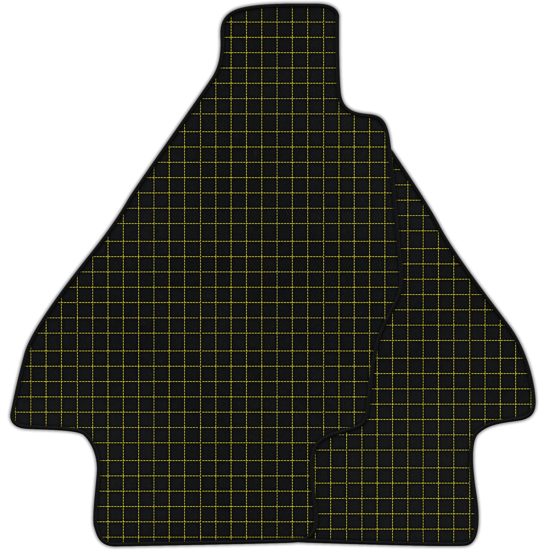 Custom fit Ferrari Dino GT4 floor mat in premium quality. Features precise fitment with stylish black and yellow grid pattern
