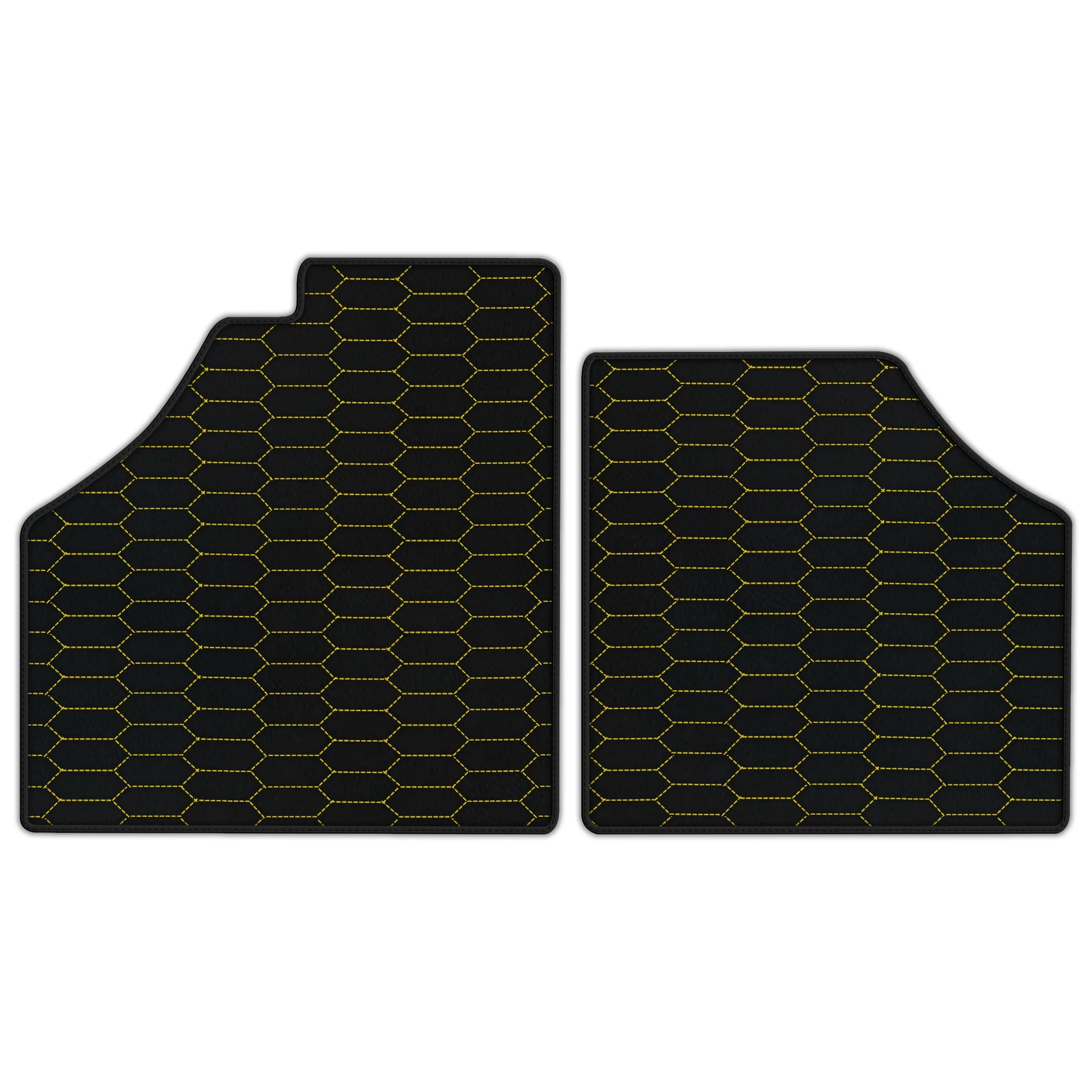 Ferrari Enzo custom fit floor mats, premium quality with precise fitment, featuring a stylish black design with yellow accent