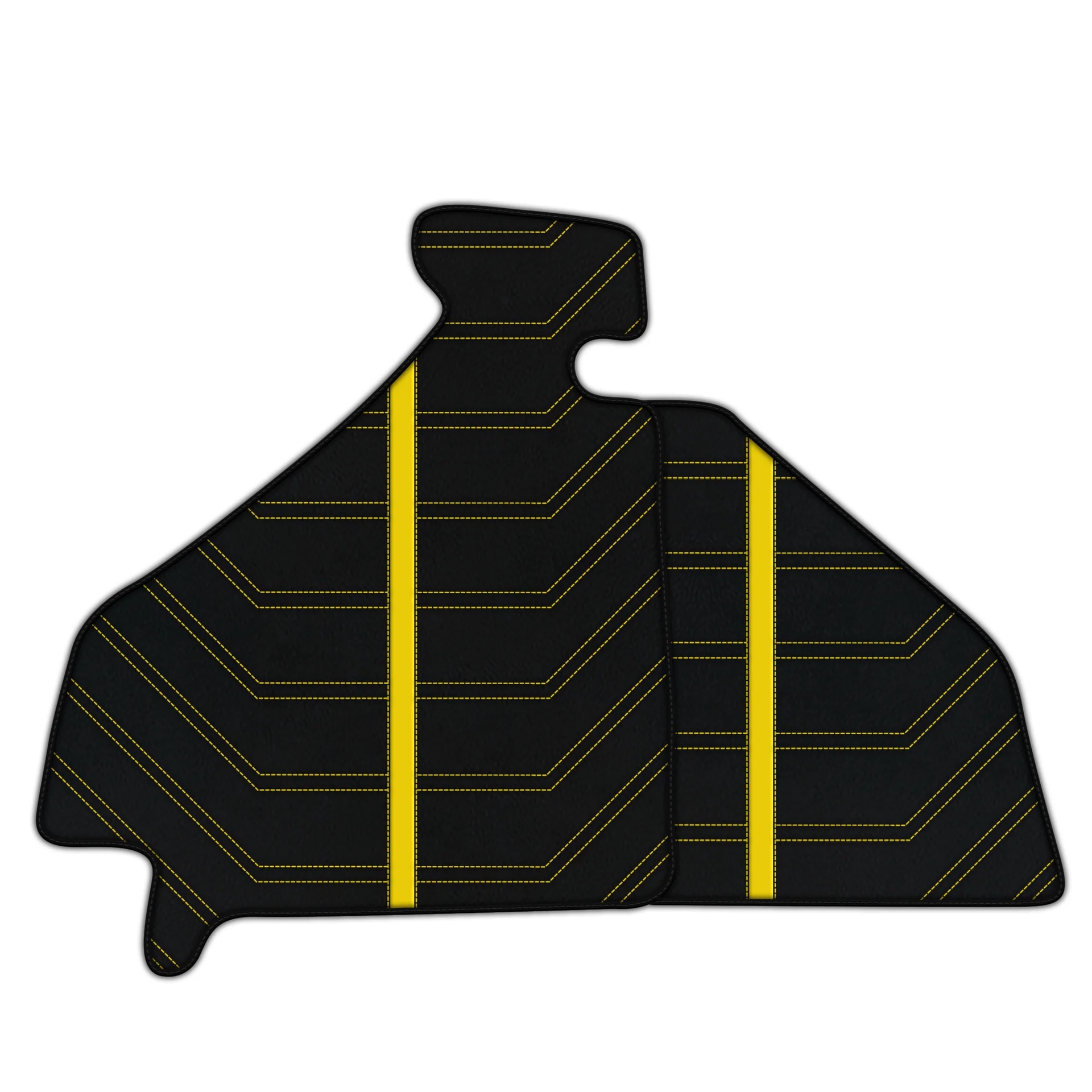 Custom fit Ferrari F355 floor mats with premium quality material, featuring precise fitment and stylish yellow stitching.