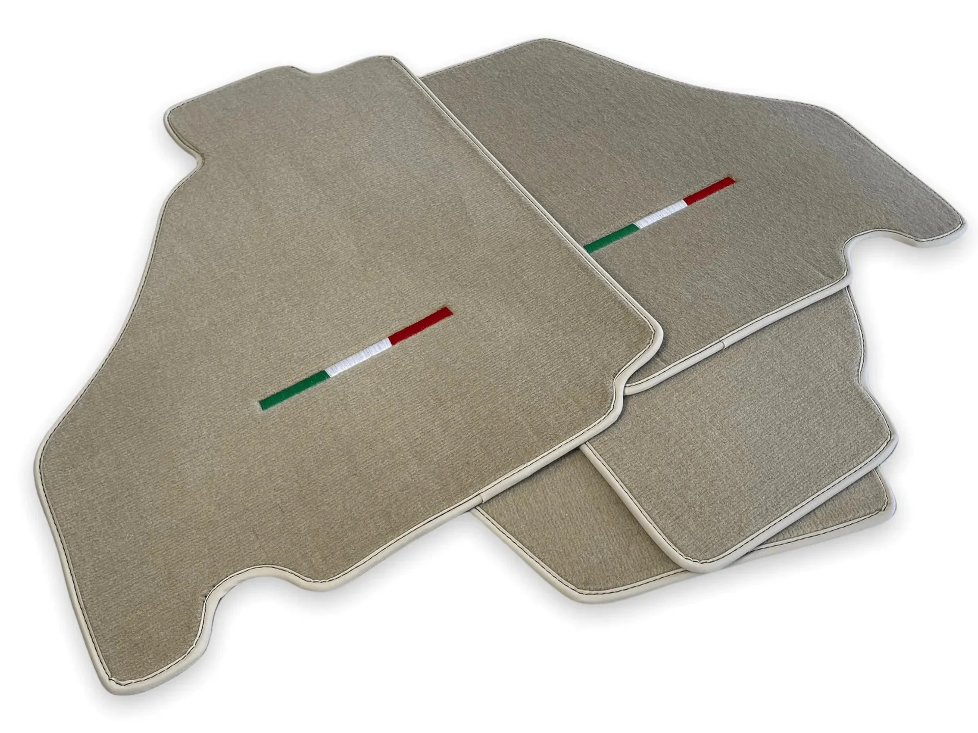 Alfombrillas a medida Ferrari F430, material de calidad premium, ajuste preciso, con bordado de la bandera italiana.