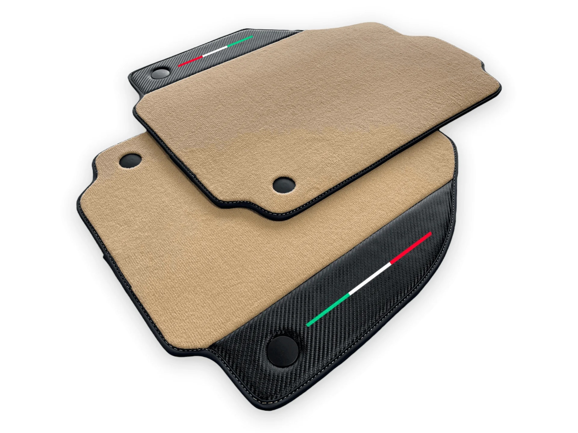 Ferrari F8 Tributo custom fit floor mats, premium quality material, precise fitment for enhanced vehicle protection.