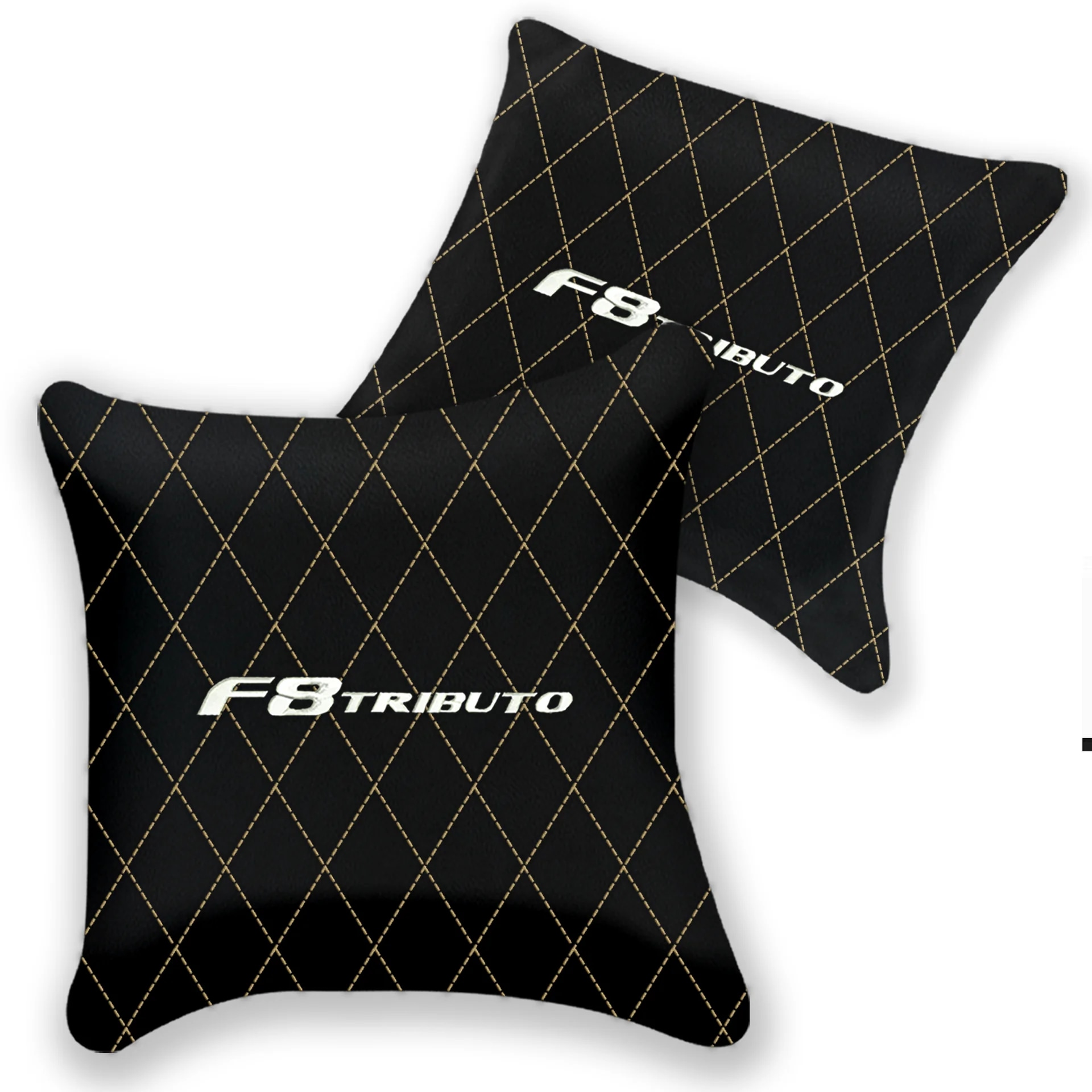 Maßgeschneiderte Ferrari F8 Tributo Fußmatten, hochwertige Verarbeitung mit präziser Passform und stilvollem Diamantmuster.