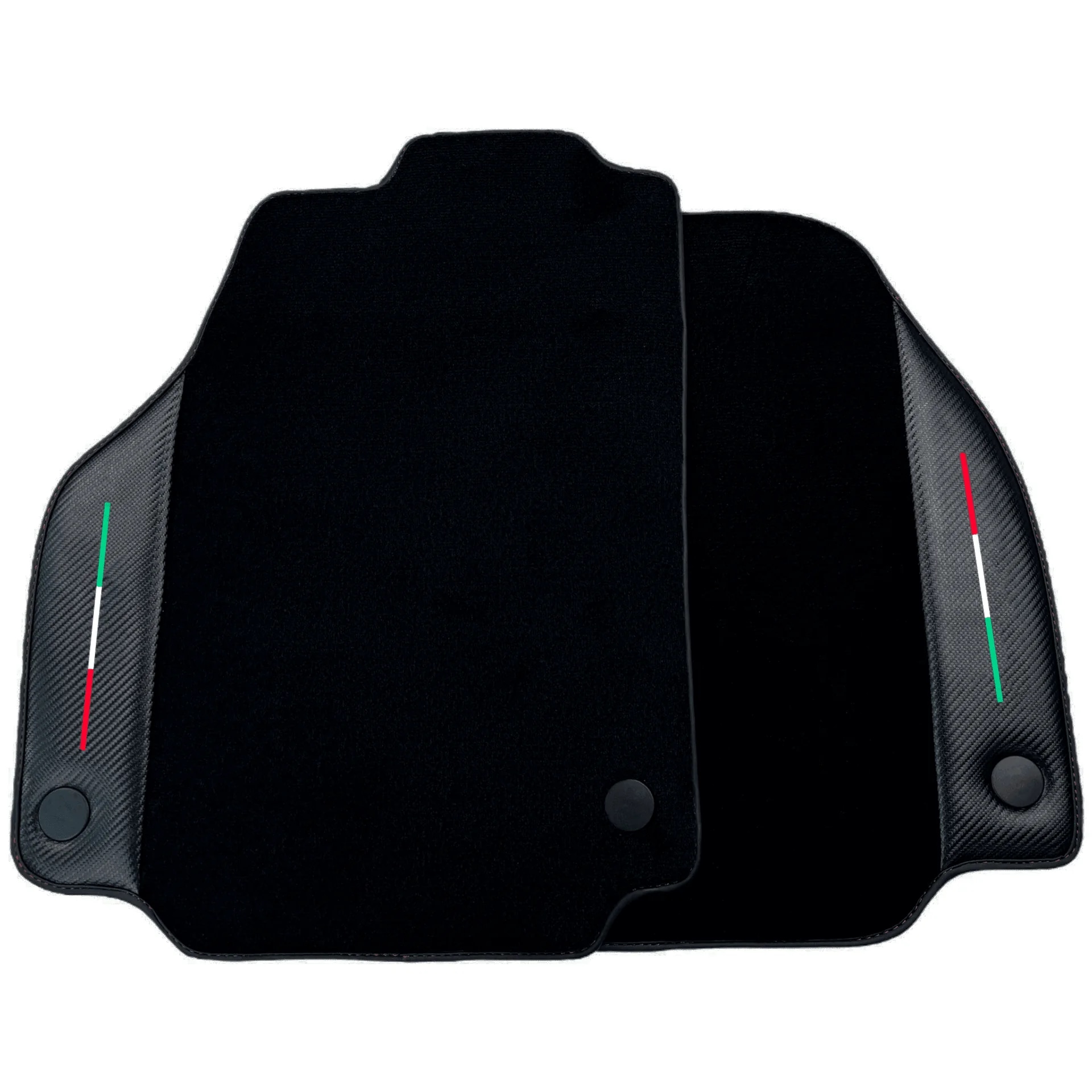 Ferrari F8 Tributo floor mats, premium quality, custom fit with precise fitment, featuring stylish carbon accents.