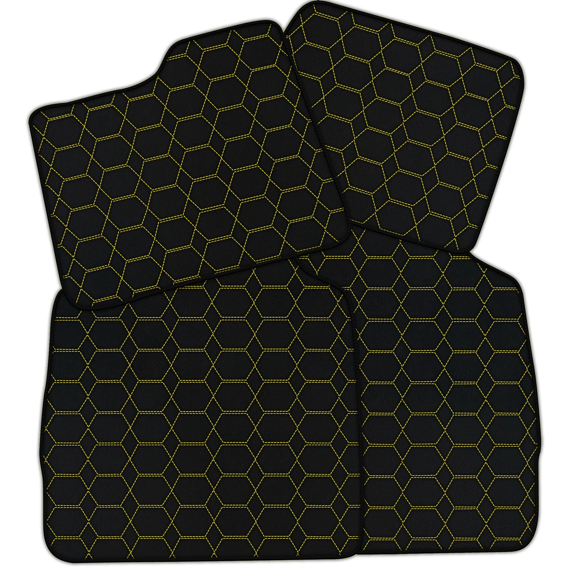 Tapis de sol sur mesure Ferrari Purosangue, qualité premium, ajustement précis avec un motif hexagonal élégant.