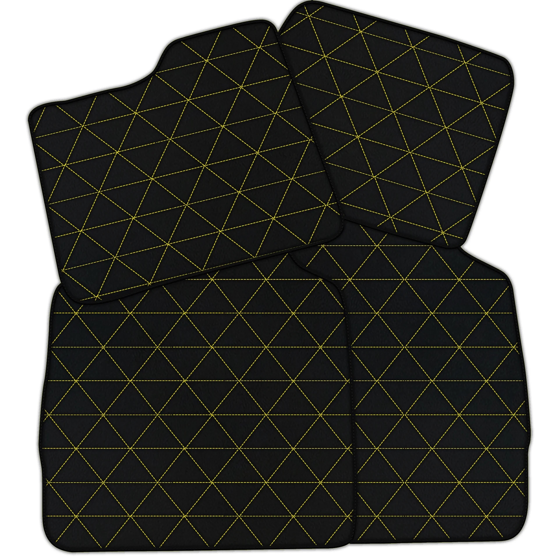 Customizable Triangle's Pattern Floor Mats for Ferrari Purosangue (2023-2024), diamond leather, premium quality, custom fit,